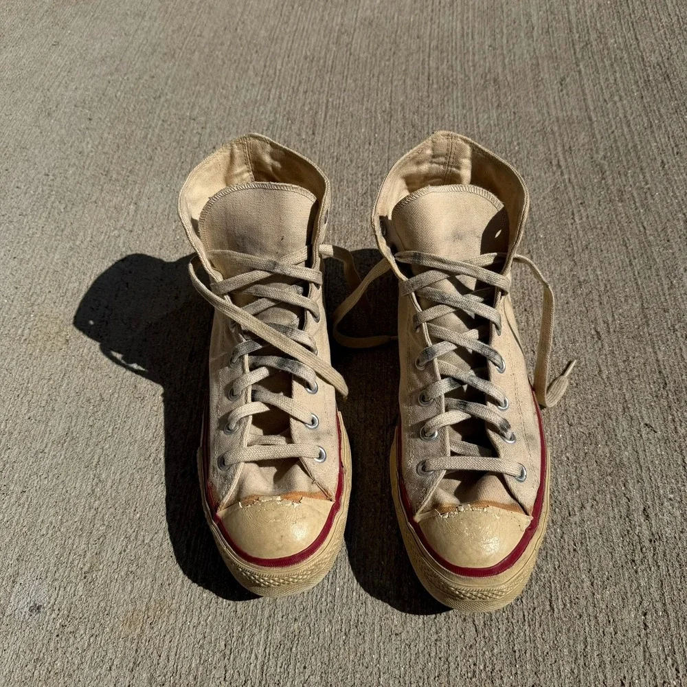 Rare Vintage 1950s Converse Chuck Taylor Red Label High Top Sneakers Mens 10 USA